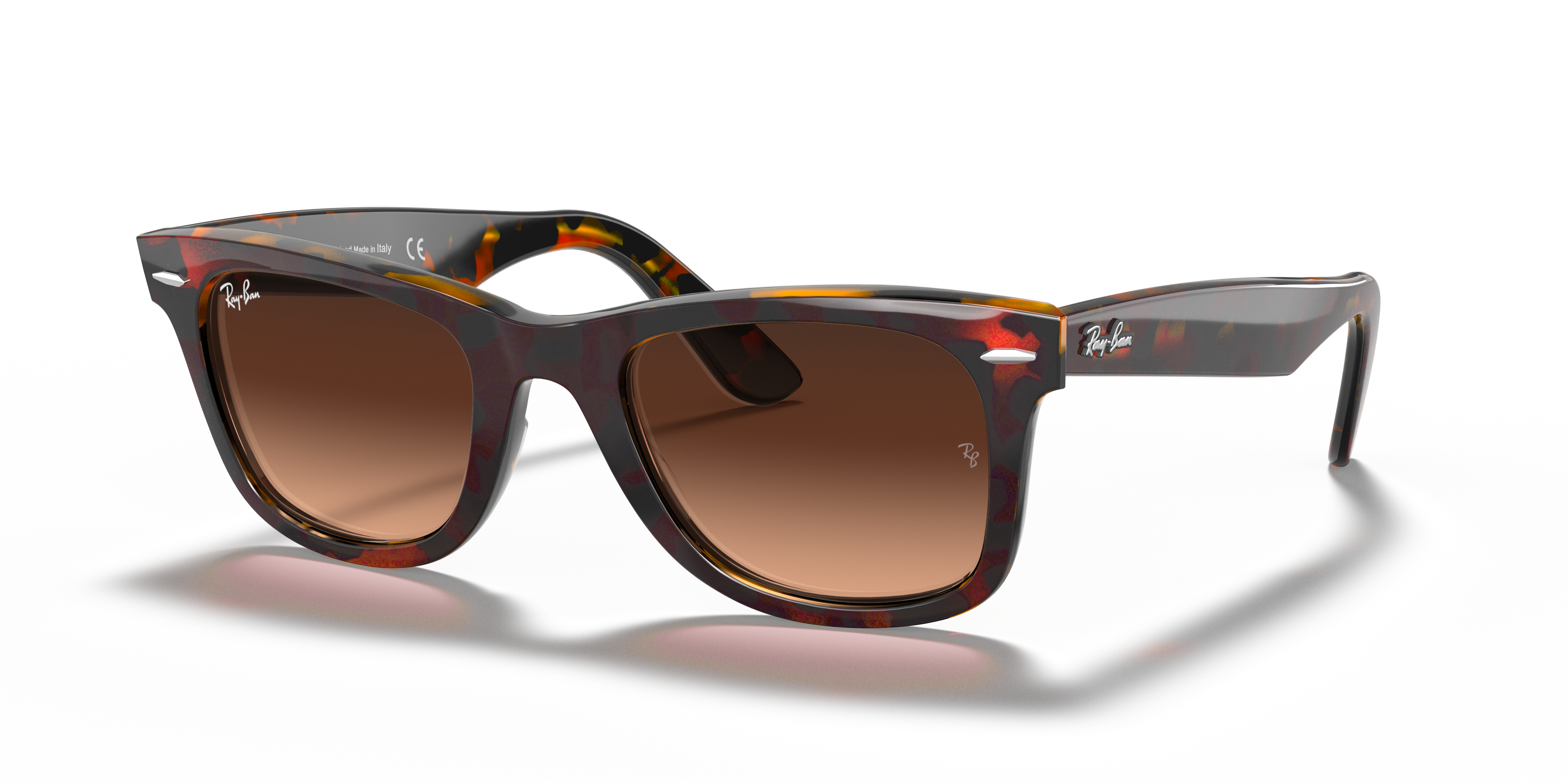 Ray Ban Original Wayfarer Color Mix Rb2140 Red Havana Acetate Pink Brown Lenses 0rba550 Ray Ban Usa