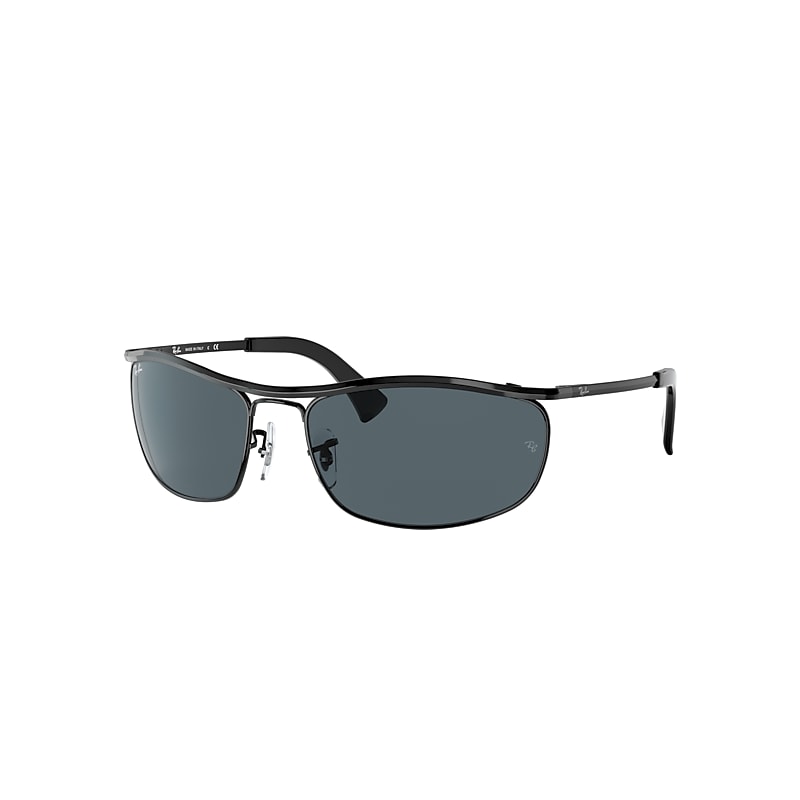 Ray-Ban Olympian Sunglasses Black Frame Blue Lenses 62-19