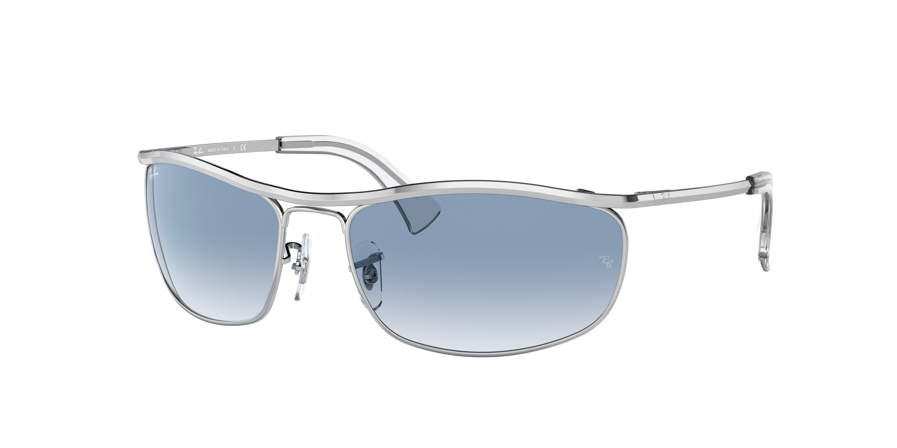 Olympian Sunglasses in Silver and Light Blue | Ray-Ban®