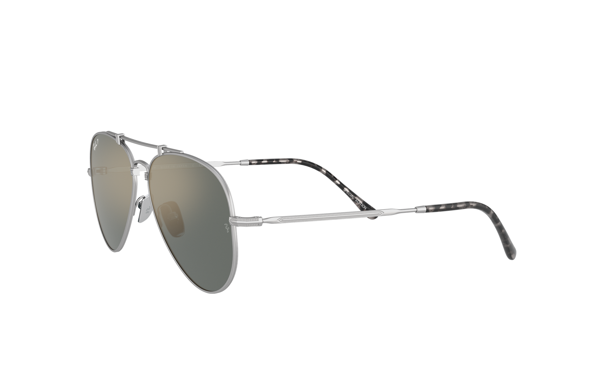 Aviator Titanium Sunglasses in Silver and Blue | Ray-Ban®