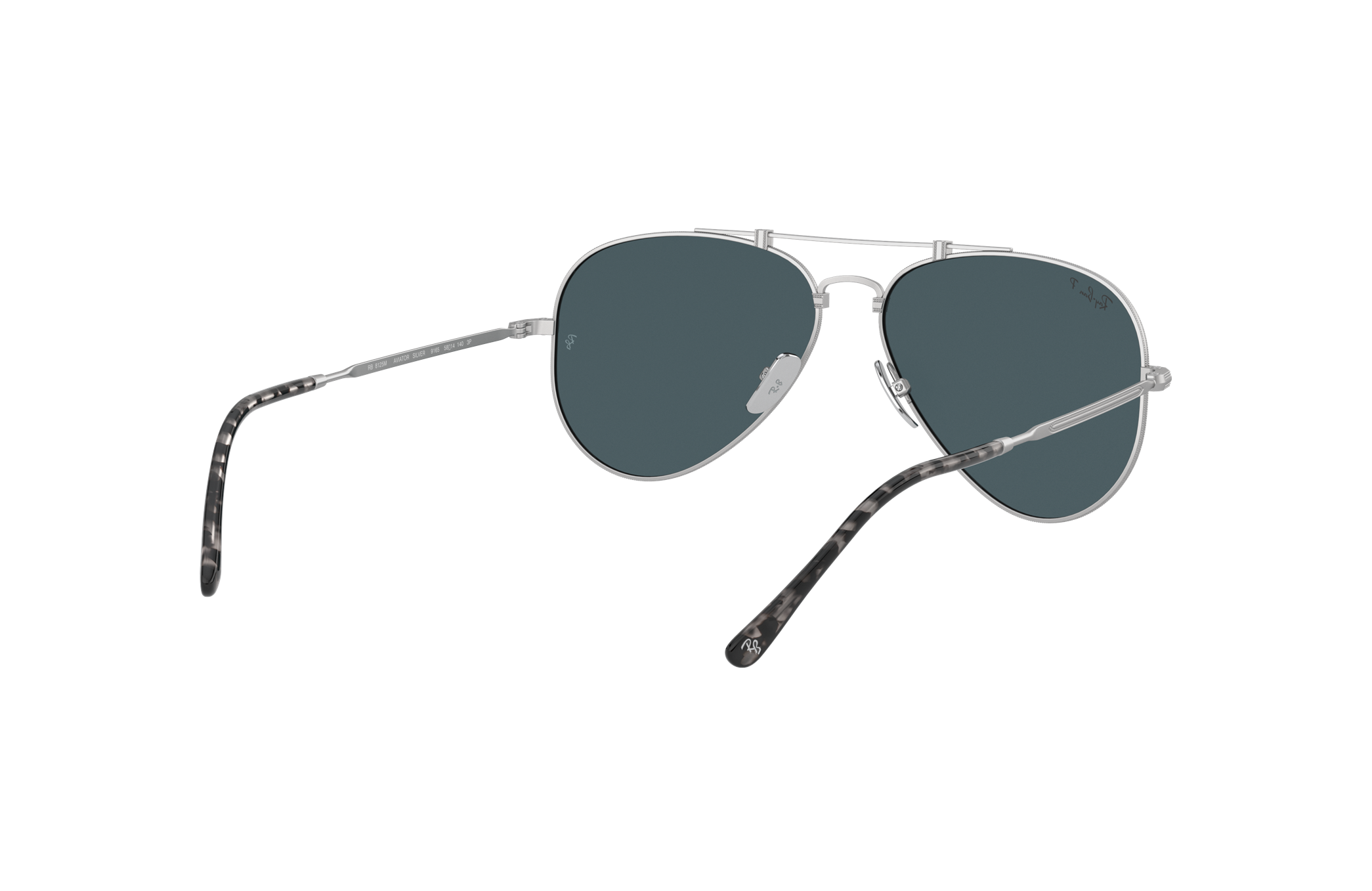 Aviator Titanium Sunglasses in Silver and Blue | Ray-Ban®