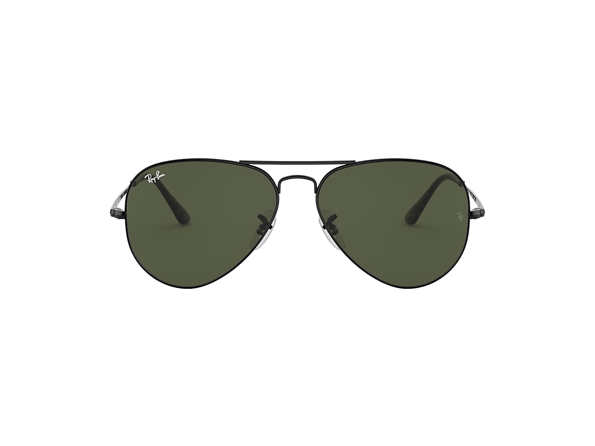 AVIATOR METAL II Sunglasses in Black and G-15 Green - RB3689