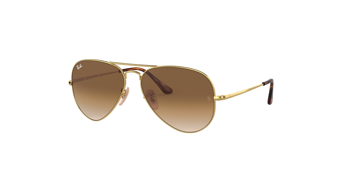 AVIATOR METAL II Sunglasses in Gold and Light Brown - Ray-Ban