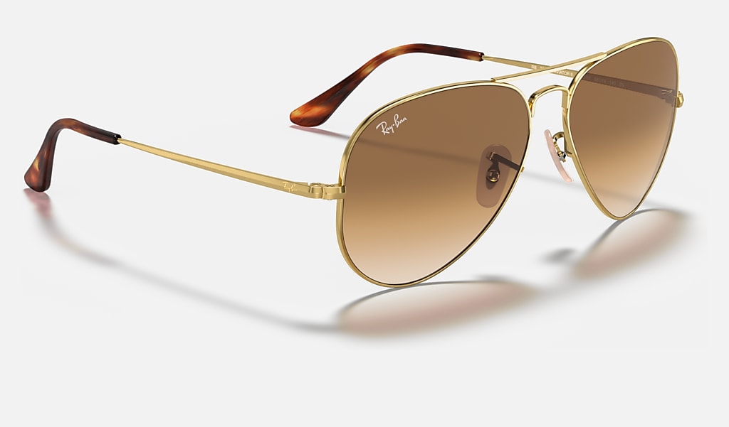 Rb36 Sunglasses In Gold And Light Brown Ray Ban