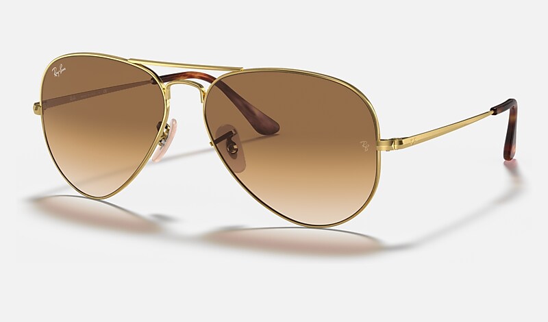 AVIATOR METAL II Sunglasses in Gold and Light Brown - RB3689 | Ray