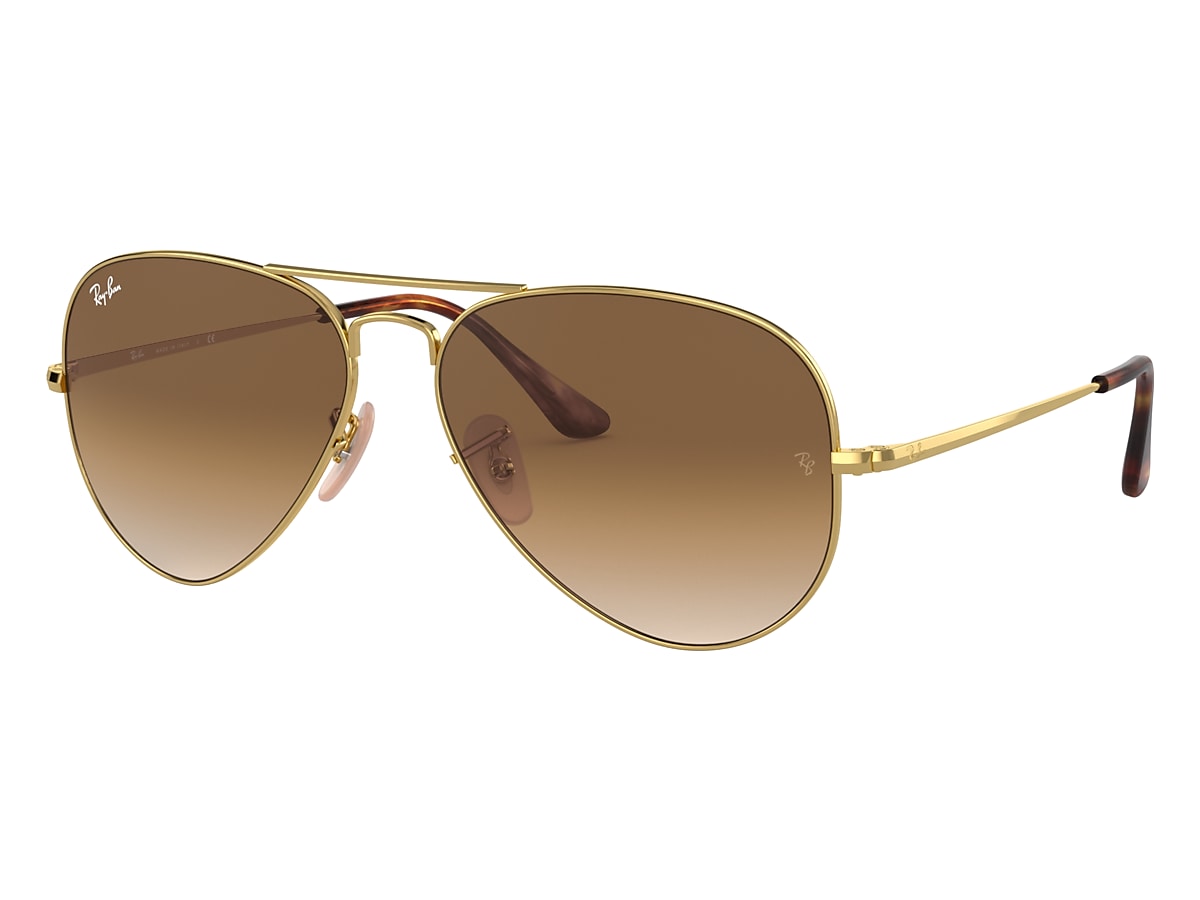 AVIATOR METAL II Sunglasses in Gold and Light Brown - RB3689 | Ray 
