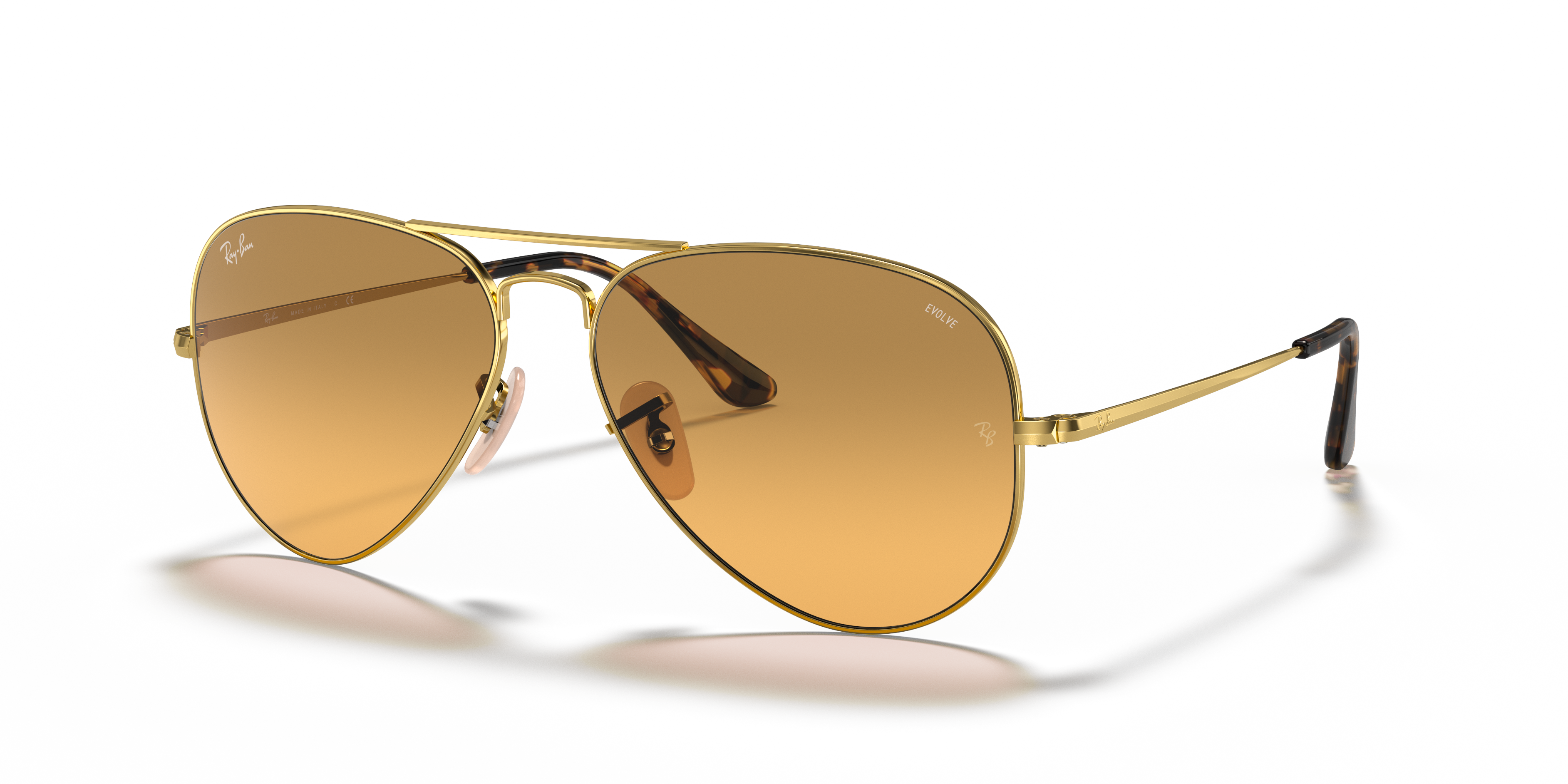 ray ban polarized gold frame