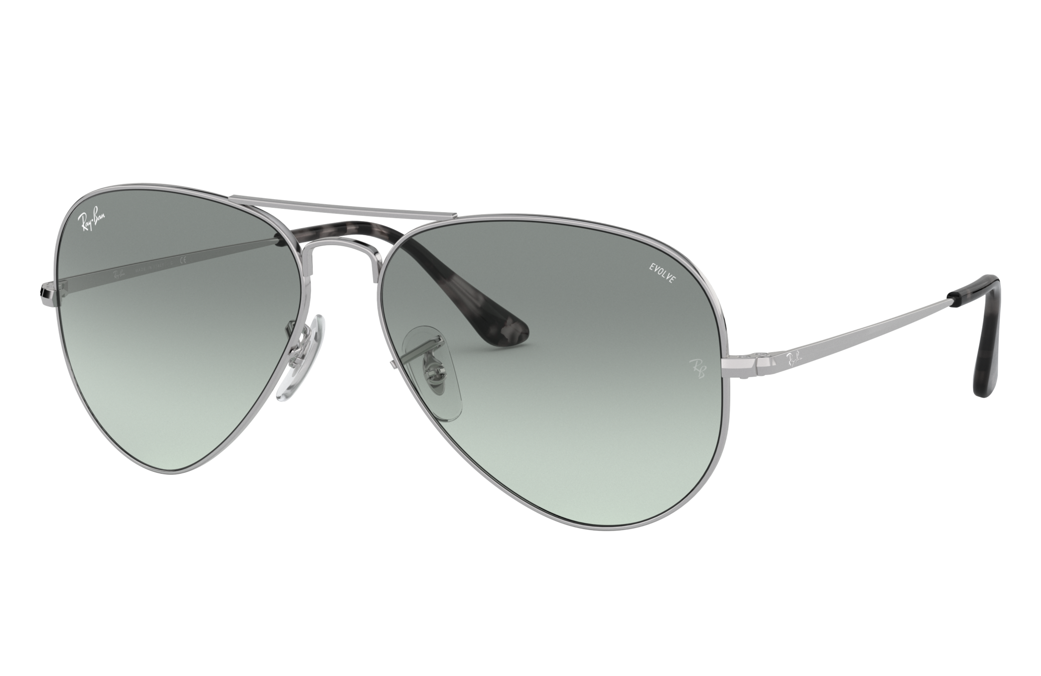 Ray Ban Rb36 Washed Evolve Rb36 Silver Metal Light Blue Lenses 0rbad58 Ray Ban Uk