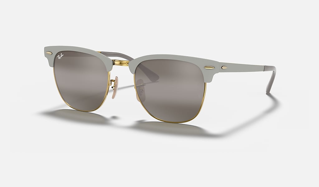 Clubmaster Metal Sunglasses In Grey And Grey Ray Ban