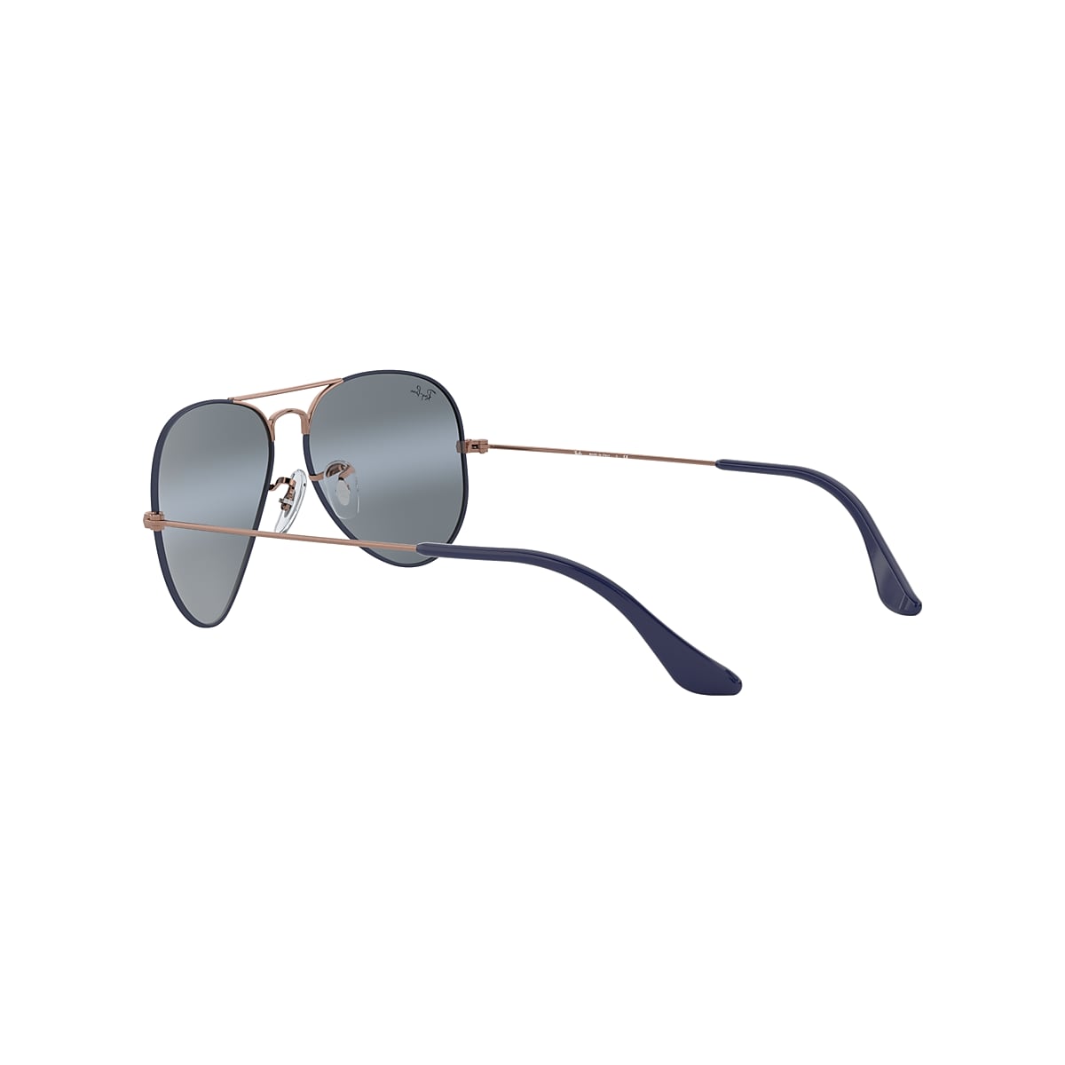Aviator Mirror Sunglasses in Dark Blue and Blue | Ray-Ban®