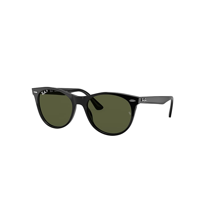 Ray-Ban Wayfarer II Classic Sunglasses Black Frame Green Lenses Polarized 52-18