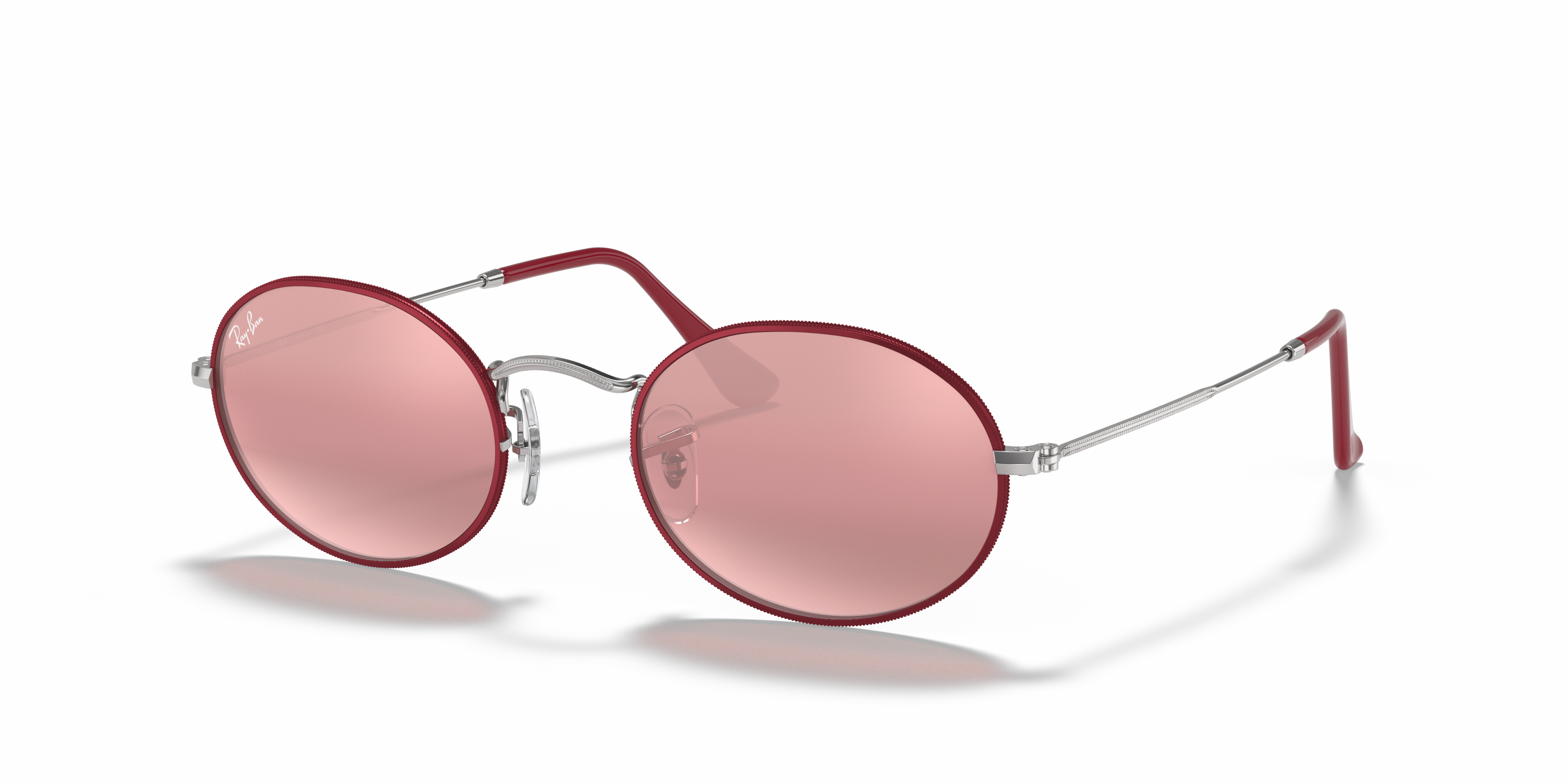 ray ban oval sunglasses pink