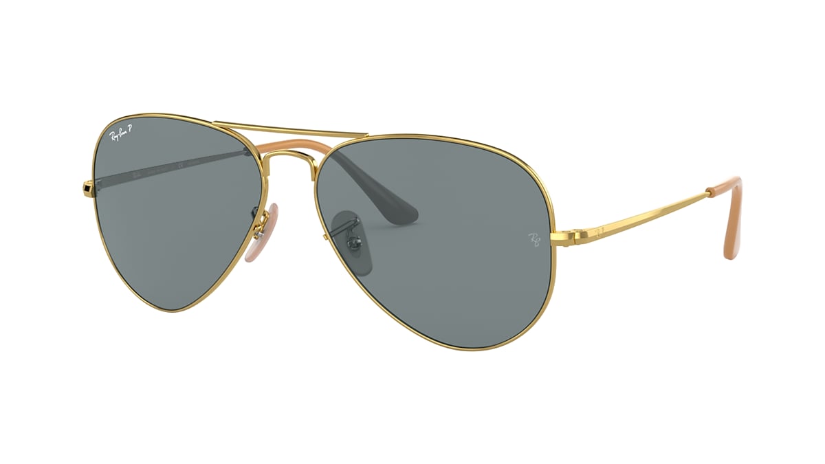 AVIATOR METAL II Sunglasses in Gold and Blue - RB3689 | Ray-Ban® CA