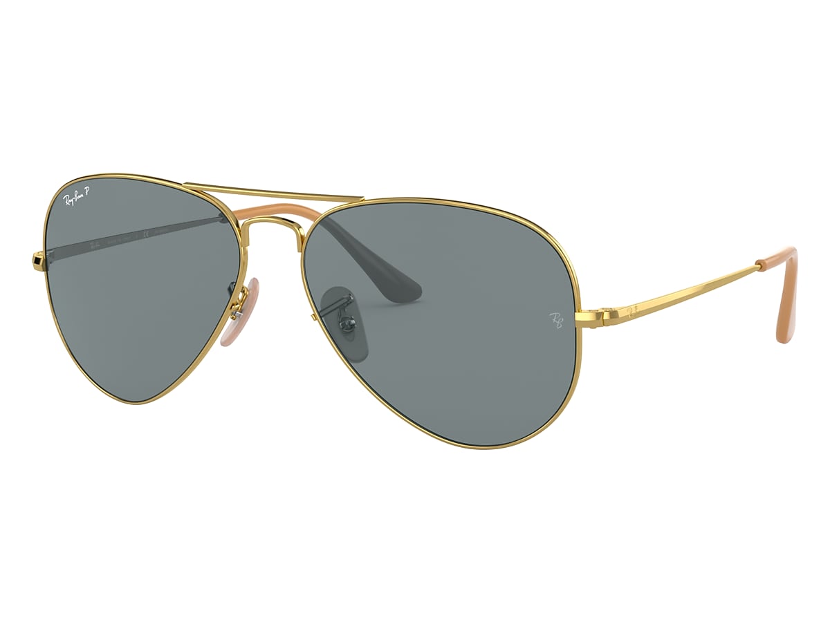 AVIATOR METAL II Sunglasses in Gold and Blue - RB3689 | Ray-Ban® CA