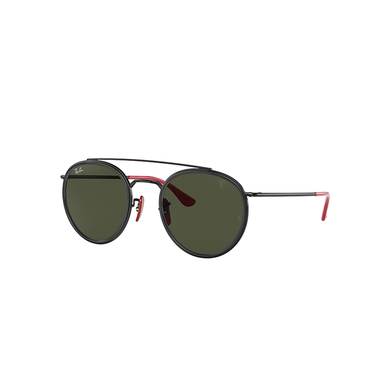 Ray-Ban Rb3647m Scuderia Ferrari Collection Sunglasses Black Frame Green Lenses 51-22