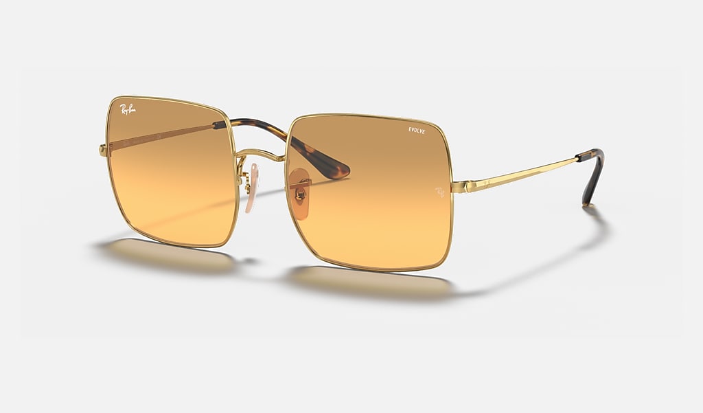 Telegraph Price cut dispatch Square 1971 Washed Evolve Sunglasses in Gold and Orange Photochromic | Ray- Ban®