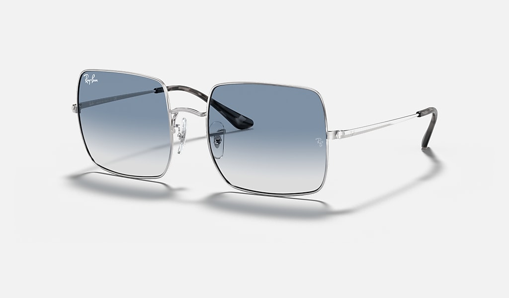 Square 1971 Classic Sunglasses in Silver and Light Blue | Ray-Ban®
