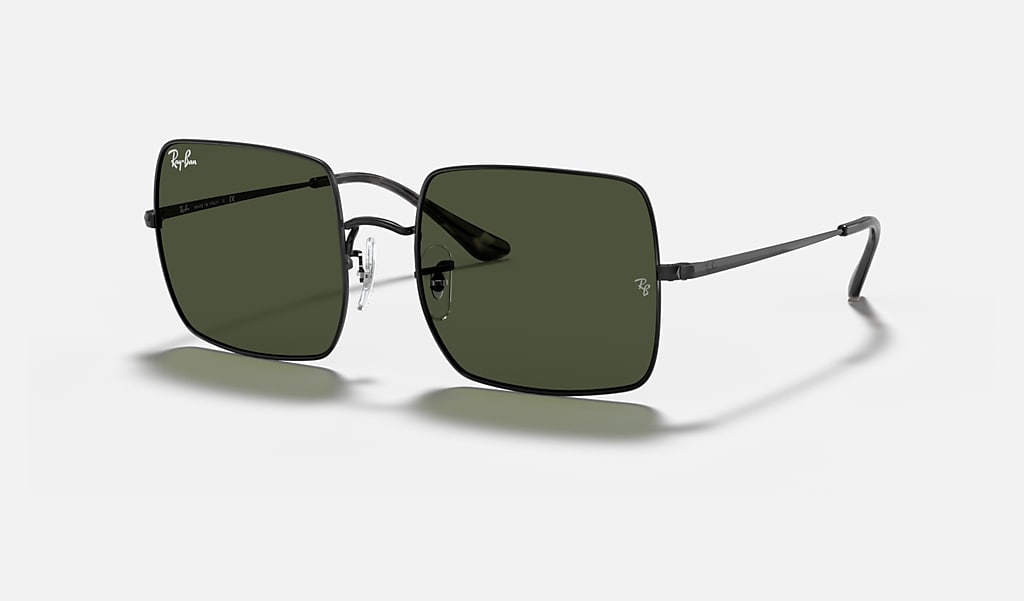 Square 1971 Classic Sunglasses in Black and Green | Ray-Ban®