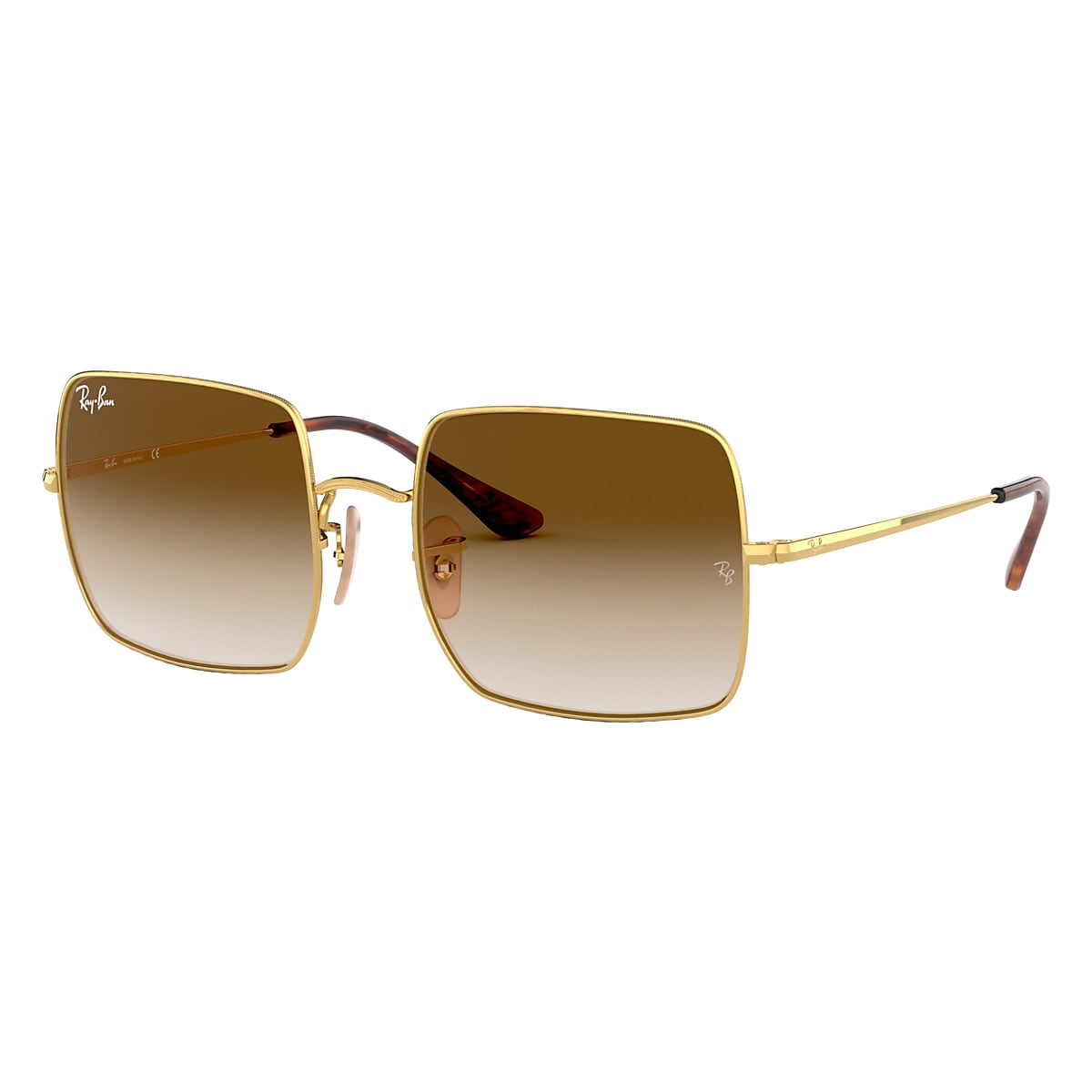 Ray-Ban Sunglasses Square 1971 Classic Gold Frame Brown Lenses