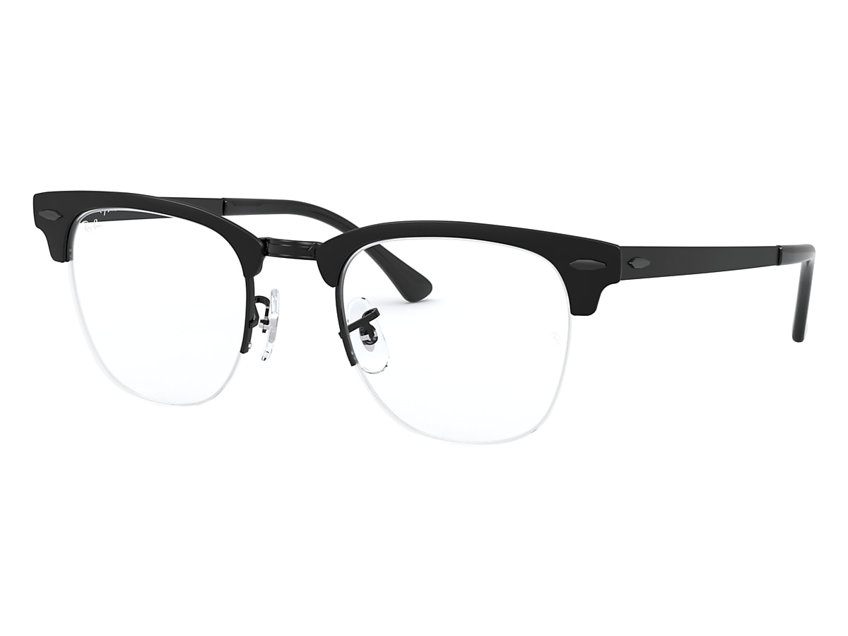 Prescription curve Rustic Clubmaster Metal Optics Eyeglasses with Black Frame | Ray-Ban®