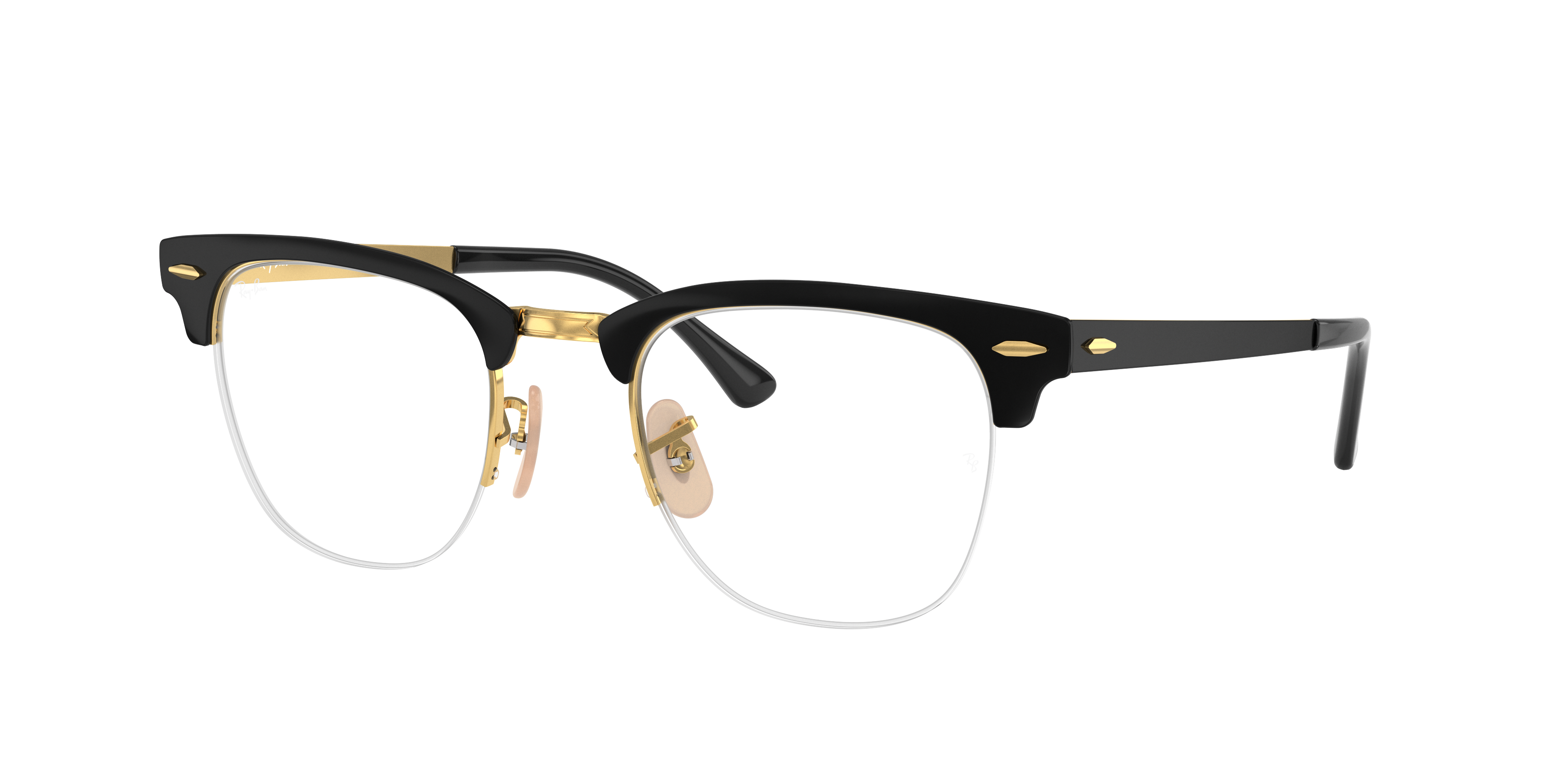 Clubmaster Metal Optics Eyeglasses with Black On Gold Frame | Ray-Ban®