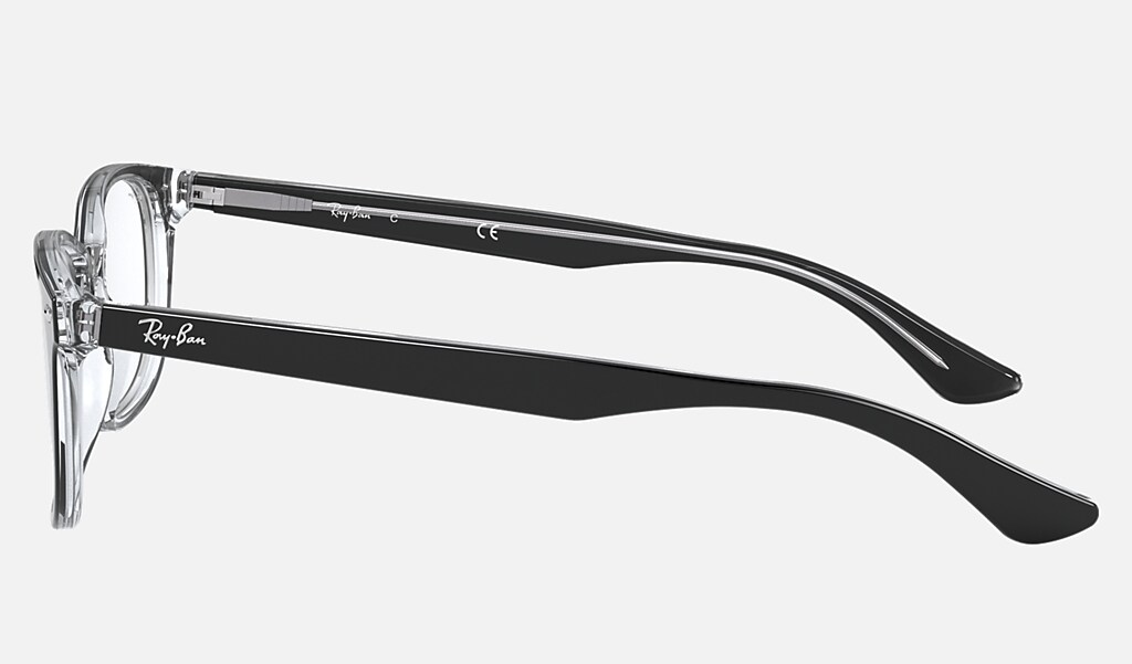 Rb5375 Optics Eyeglasses with Black On Transparent Frame | Ray-Ban®