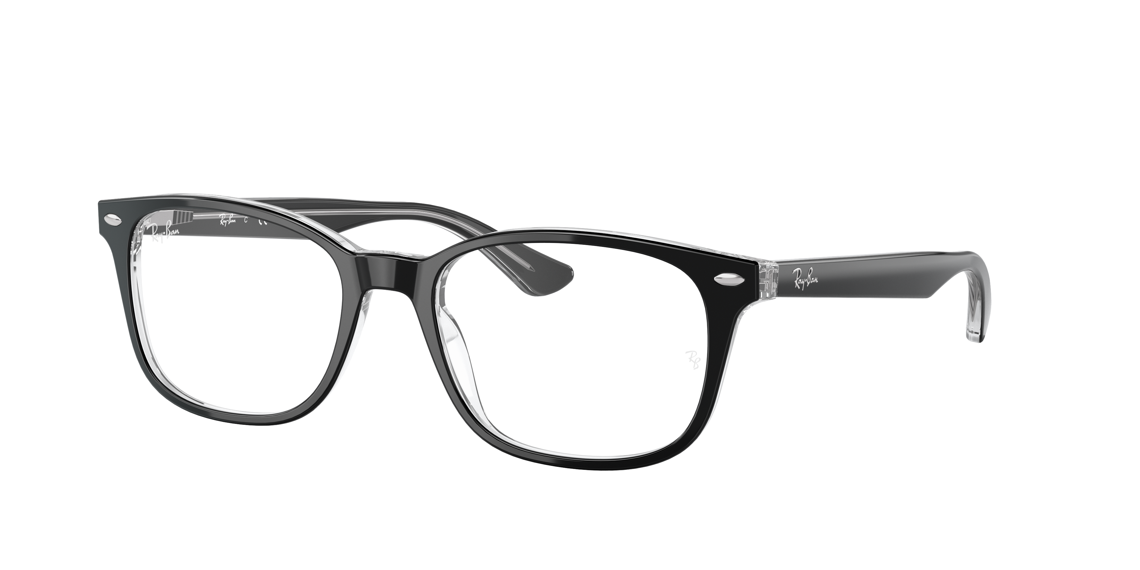 pulse Intrusion Bot Rb5375 Optics Eyeglasses with Black On Transparent Frame | Ray-Ban®