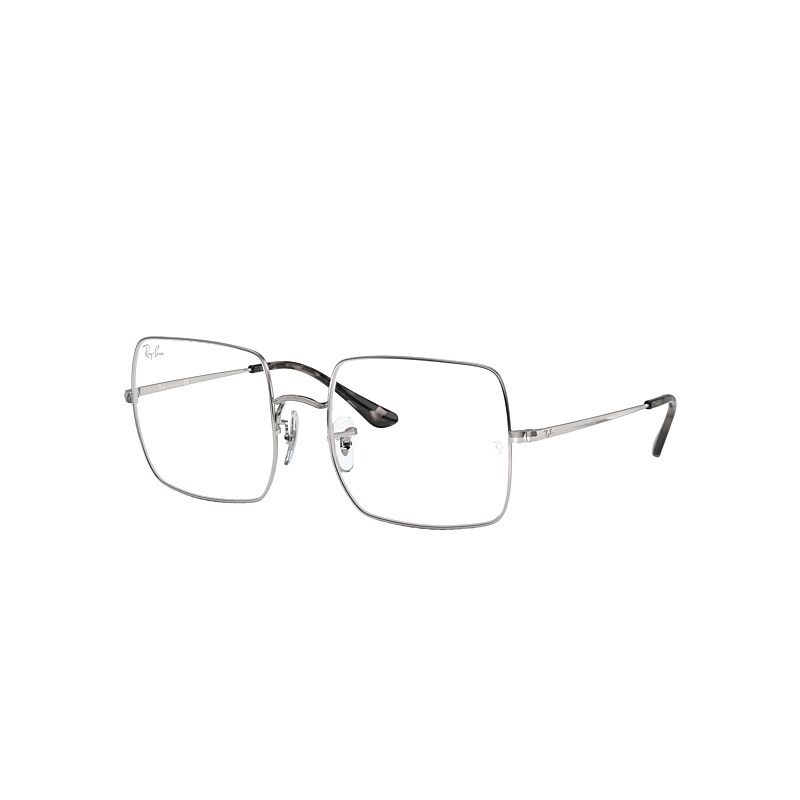 Ray-Ban Square 1971 Optics Eyeglasses Silver Frame Clear Lenses 54-19