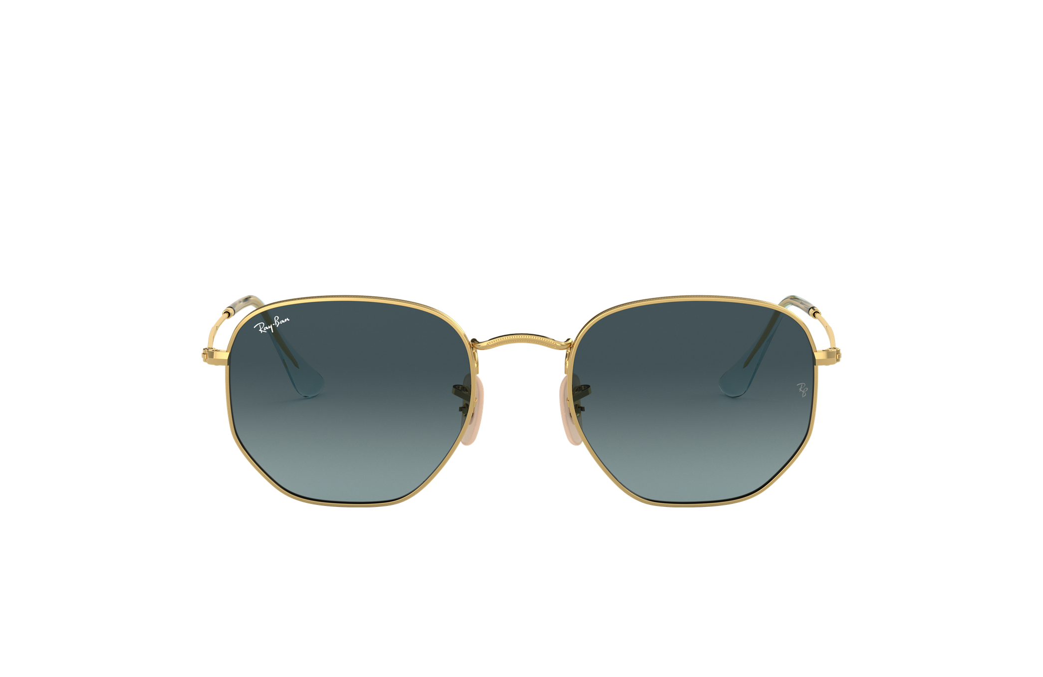 Occhiali da Sole Hexagonal Flat Lenses in Oro e Blu | Ray-Ban®