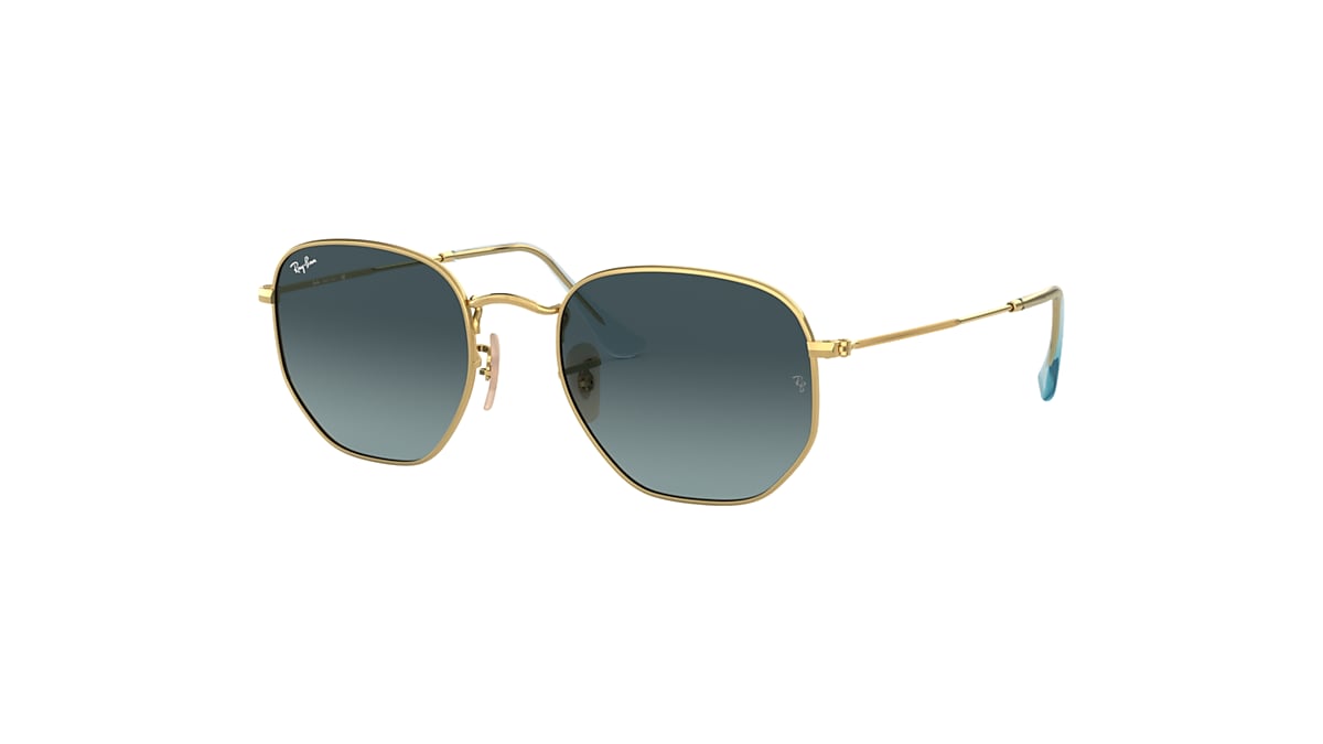 HEXAGONAL FLAT LENSES Sunglasses in Gold and Blue - RB3548N | Ray 