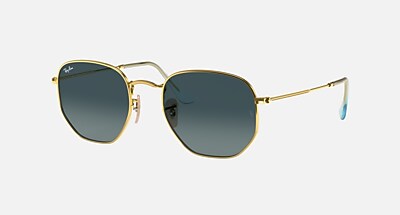 HEXAGONAL FLAT LENSES Sunglasses in Arista Gold and G-15 Green