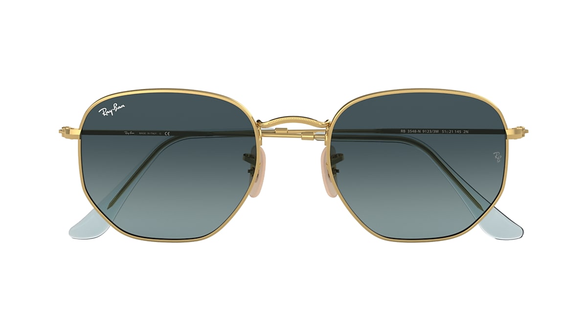 HEXAGONAL FLAT LENSES Sunglasses in Gold and Blue - Ray-Ban