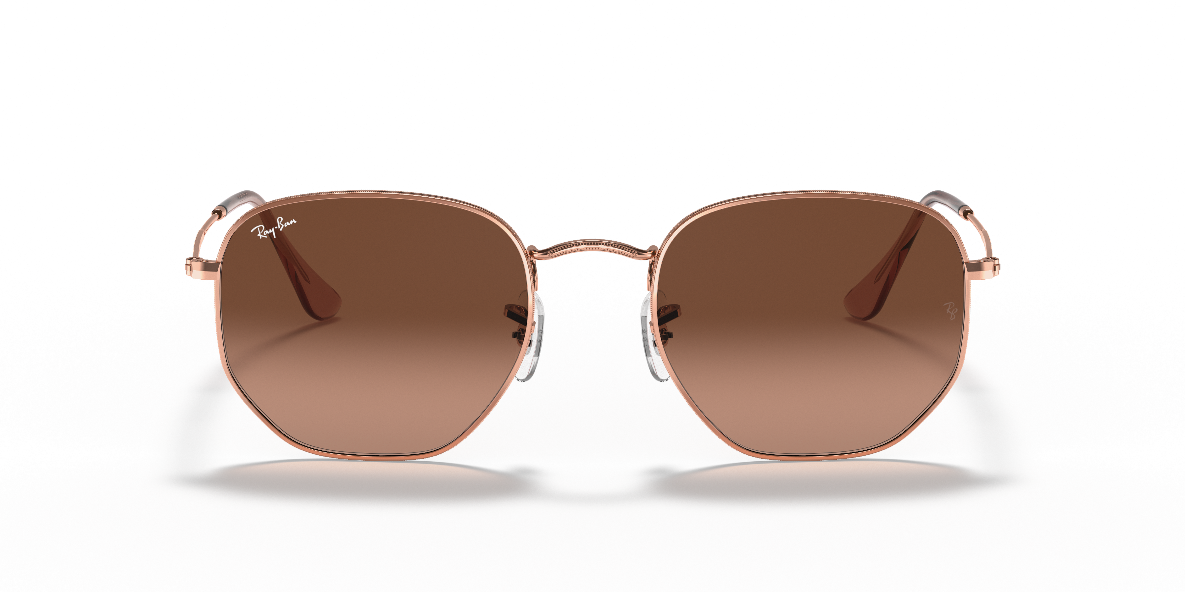 ray ban hexagonal pink gradient brown