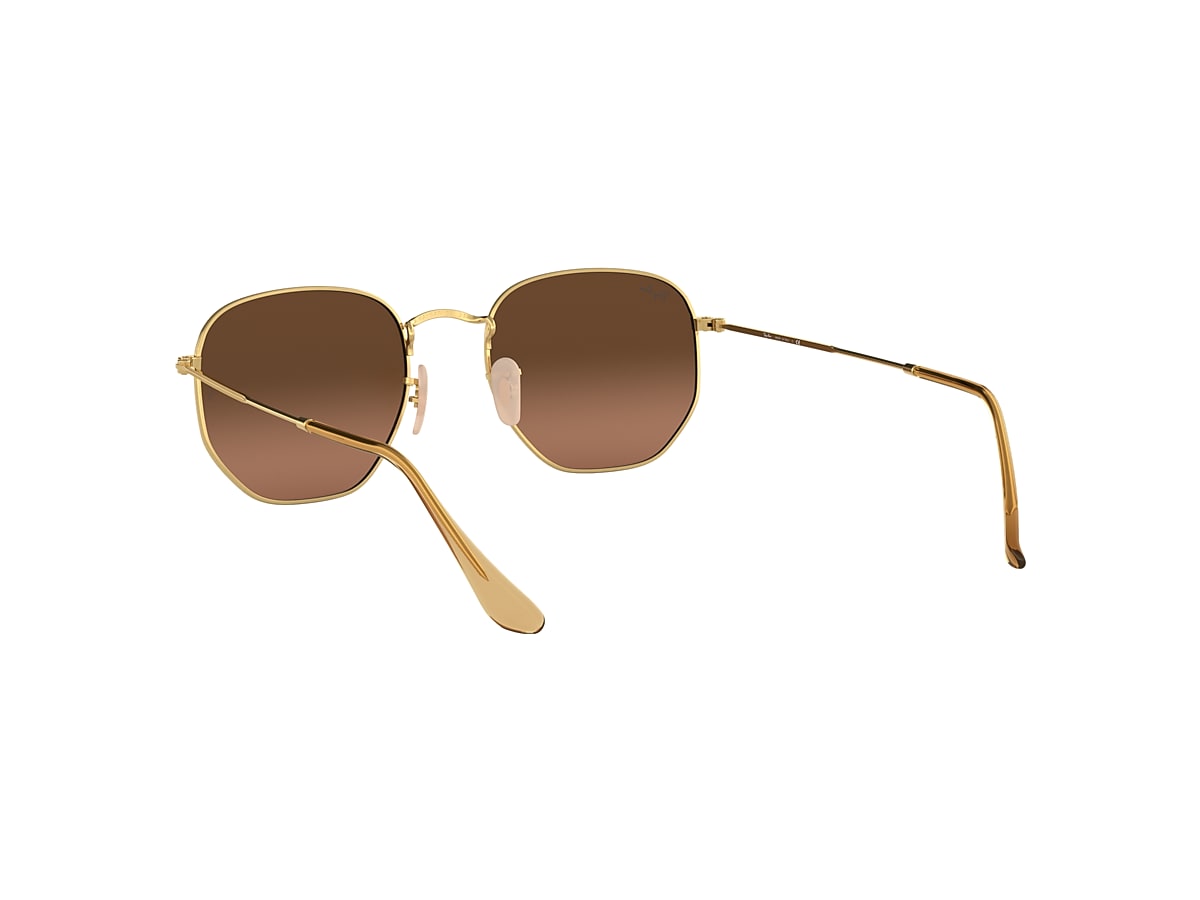 HEXAGONAL FLAT LENSES Sunglasses in Arista Gold and Brown