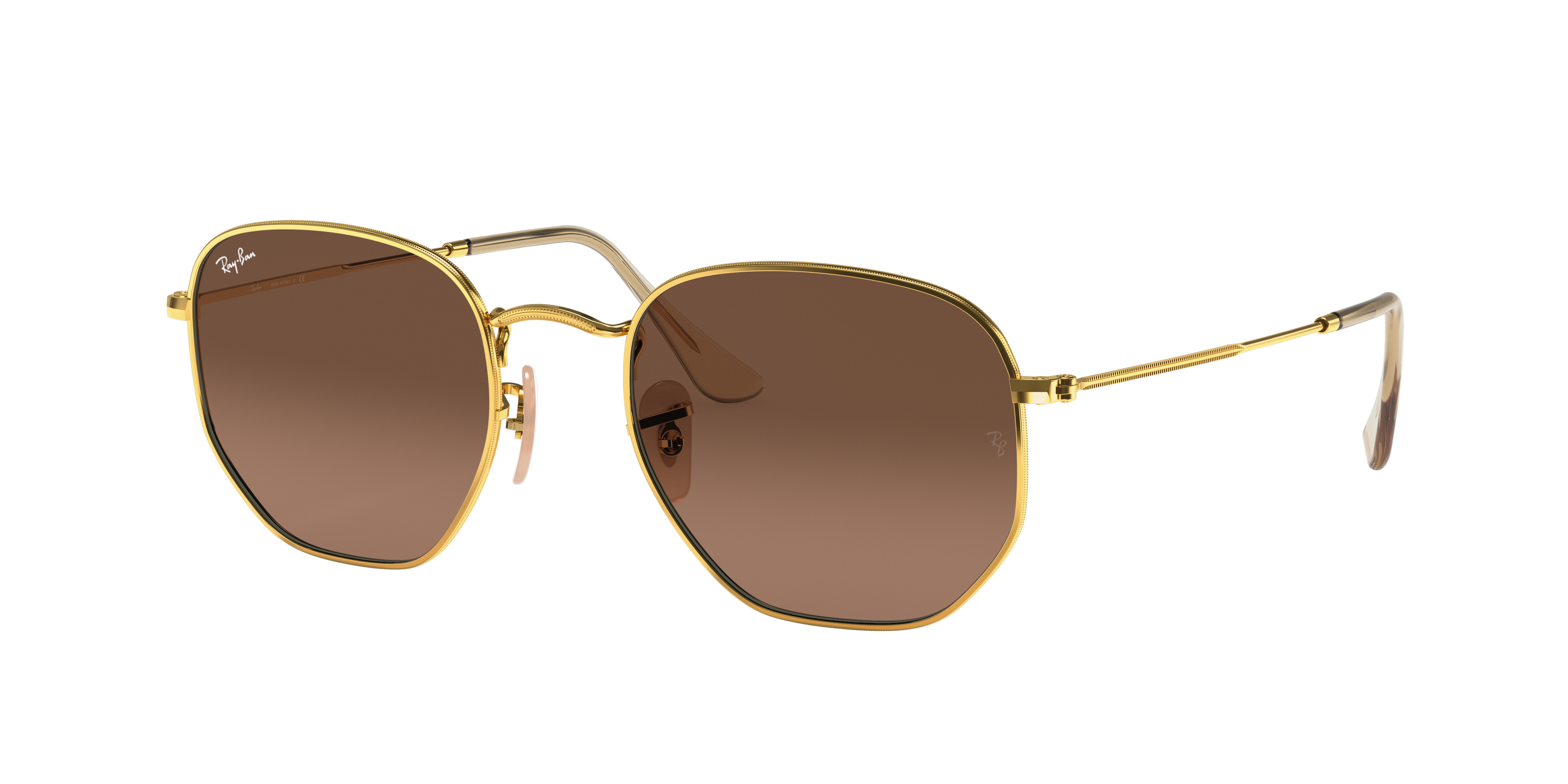 Hexagonal Flat Lenses Sunglasses In Arista Gold And Brown Rb3548n Ray Ban® 2353