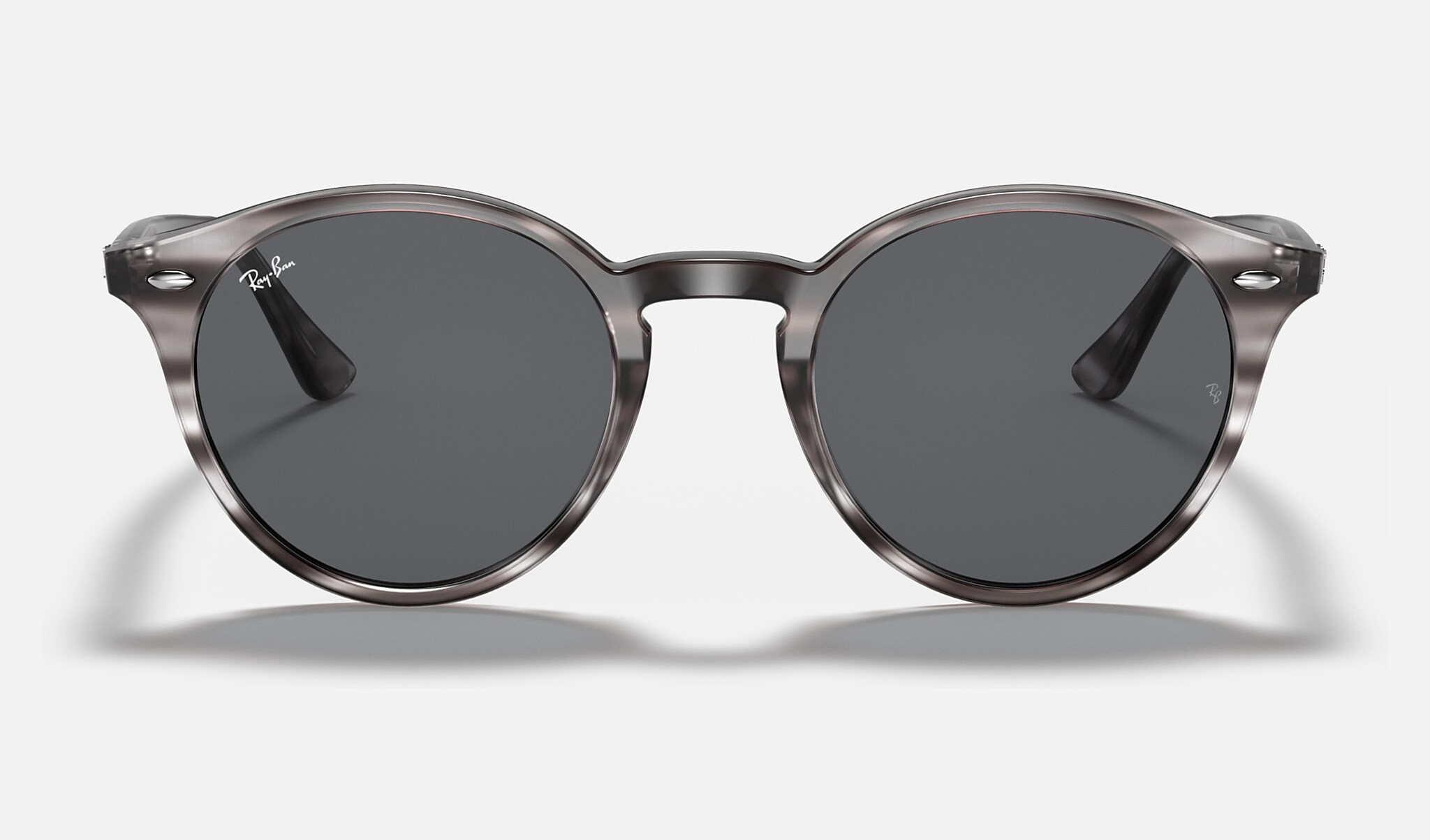 Ray-Ban 0RB2180 RB2180 Polished Striped Grey Havana SUN Front