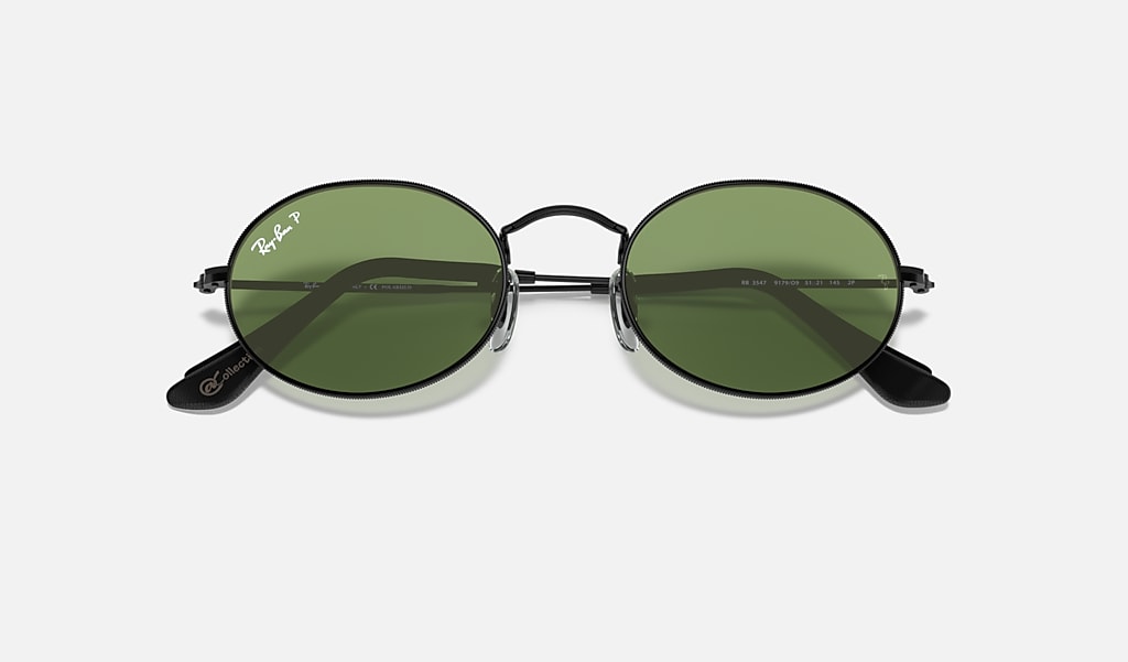 Oval @collection Sunglasses in Black and Green | Ray-Ban®