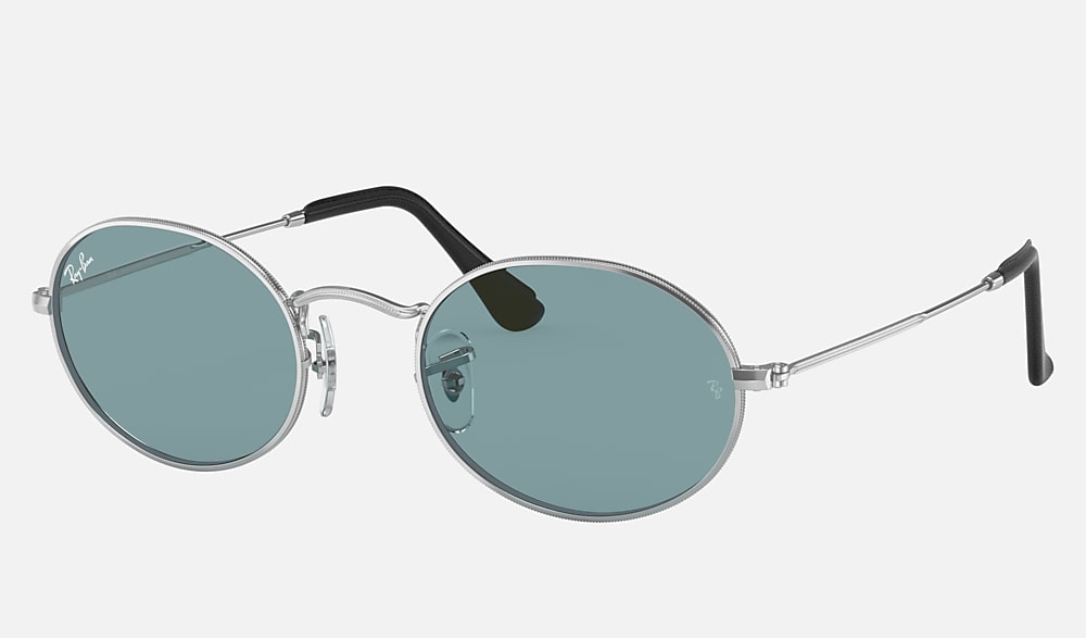 Uheldig hoppe Hindre Ray-Ban Oval @collection RB3547 Silver - Metal - Blue Lenses -  0RB354791806251 | Ray-Ban® USA