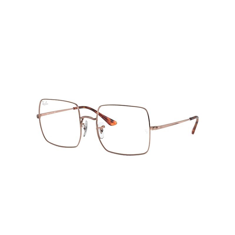 Ray-Ban Square 1971 Optics Eyeglasses Copper Frame Clear Lenses 51-19