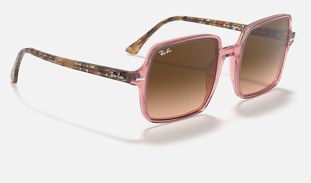 Square Ii Sunglasses in Transparent Pink and Pink/Brown | Ray-Ban®