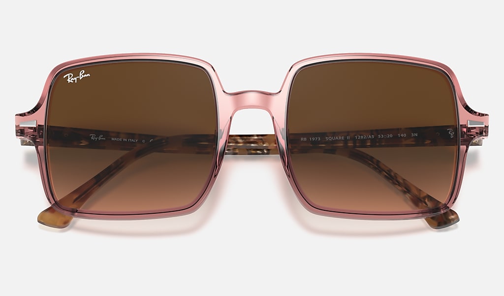 Square Ii Sunglasses in Transparent Pink and Pink/Brown | Ray-Ban®