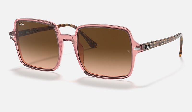 SQUARE II Sunglasses in Transparent Pink and Brown - RB1973 | Ray