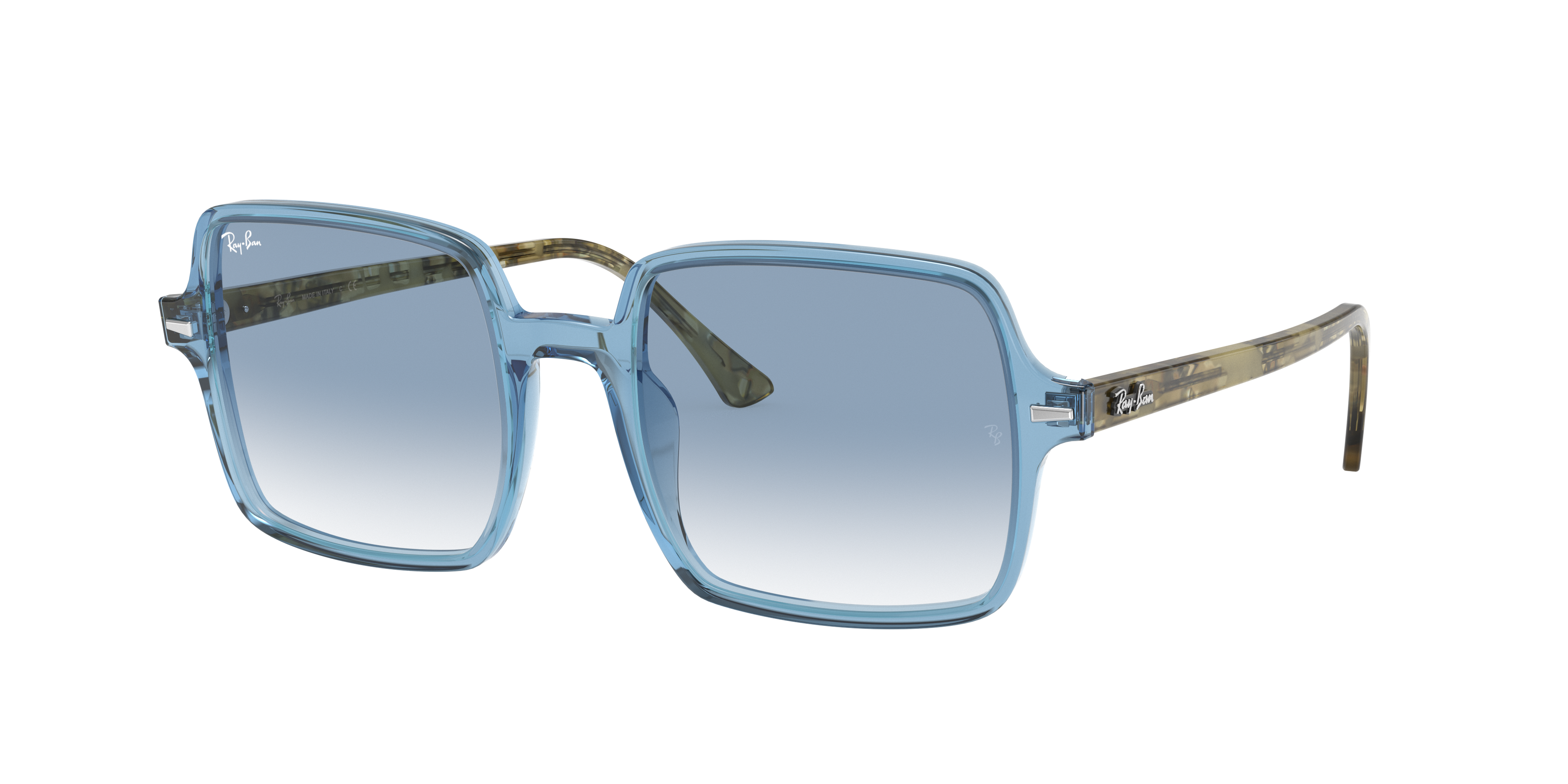 Square Ii Sunglasses in Transparent Light Blue and Light Blue | Ray-Ban®