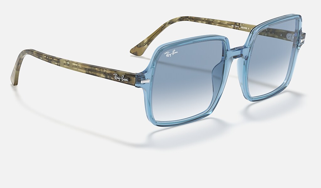 Square Ii Sunglasses in Transparent Light Blue and Light Blue | Ray-Ban®