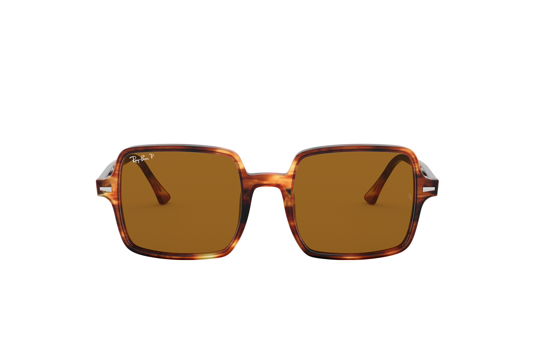 ray ban oversized square sunglasses in brown tort