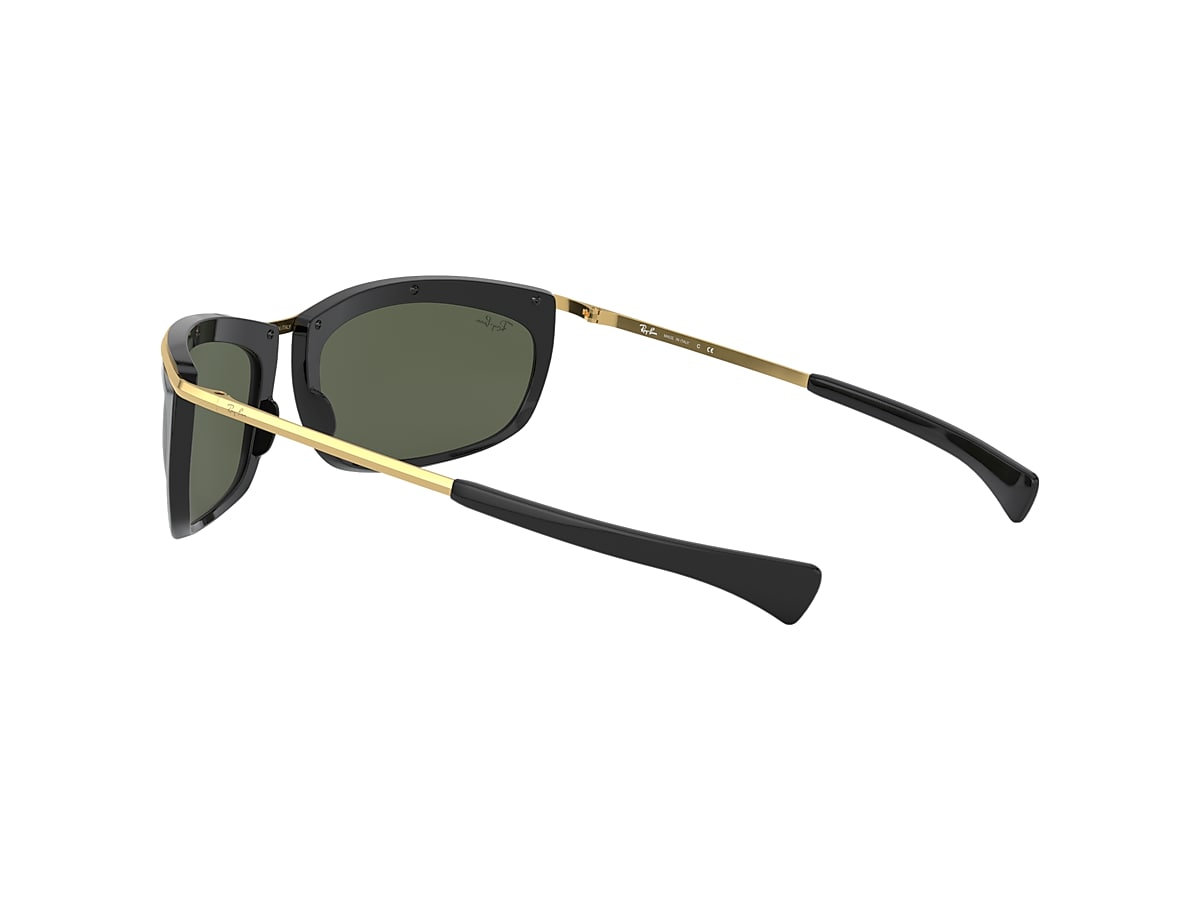 Les lunettes de soleil OLYMPIAN I en Noir et Vert G-15 RB2319