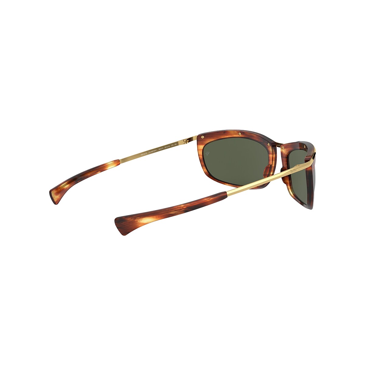 OLYMPIAN I Sunglasses in Striped Havana and Green - Ray-Ban