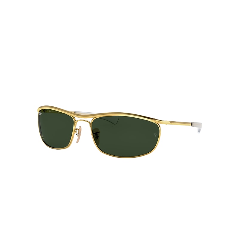 Ray-Ban Olympian I Deluxe Sunglasses Gold Frame Green Lenses 62-18