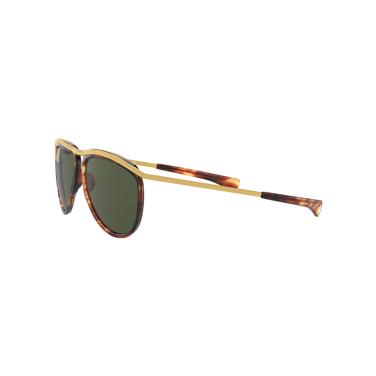 AVIATOR OLYMPIAN Sunglasses in Striped Havana and Green - RB2219