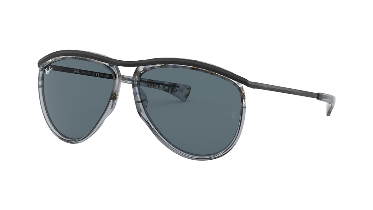 AVIATOR OLYMPIAN Sunglasses in Grey Havana and Blue - Ray-Ban